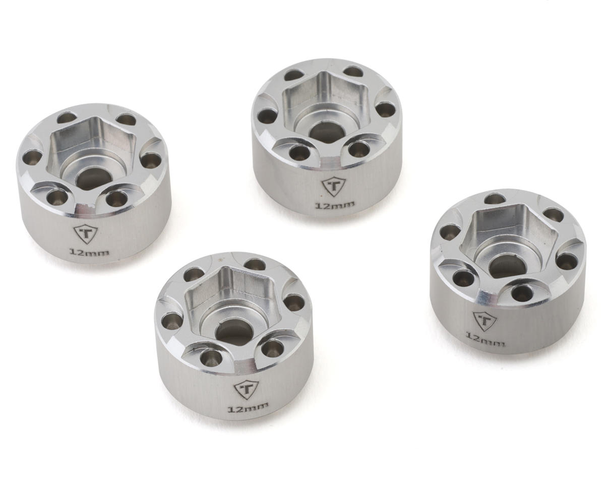 Treal Hobby 1.9" Beadlock Wheel Hub Extension Spacers (Silver) (4) (12mm)