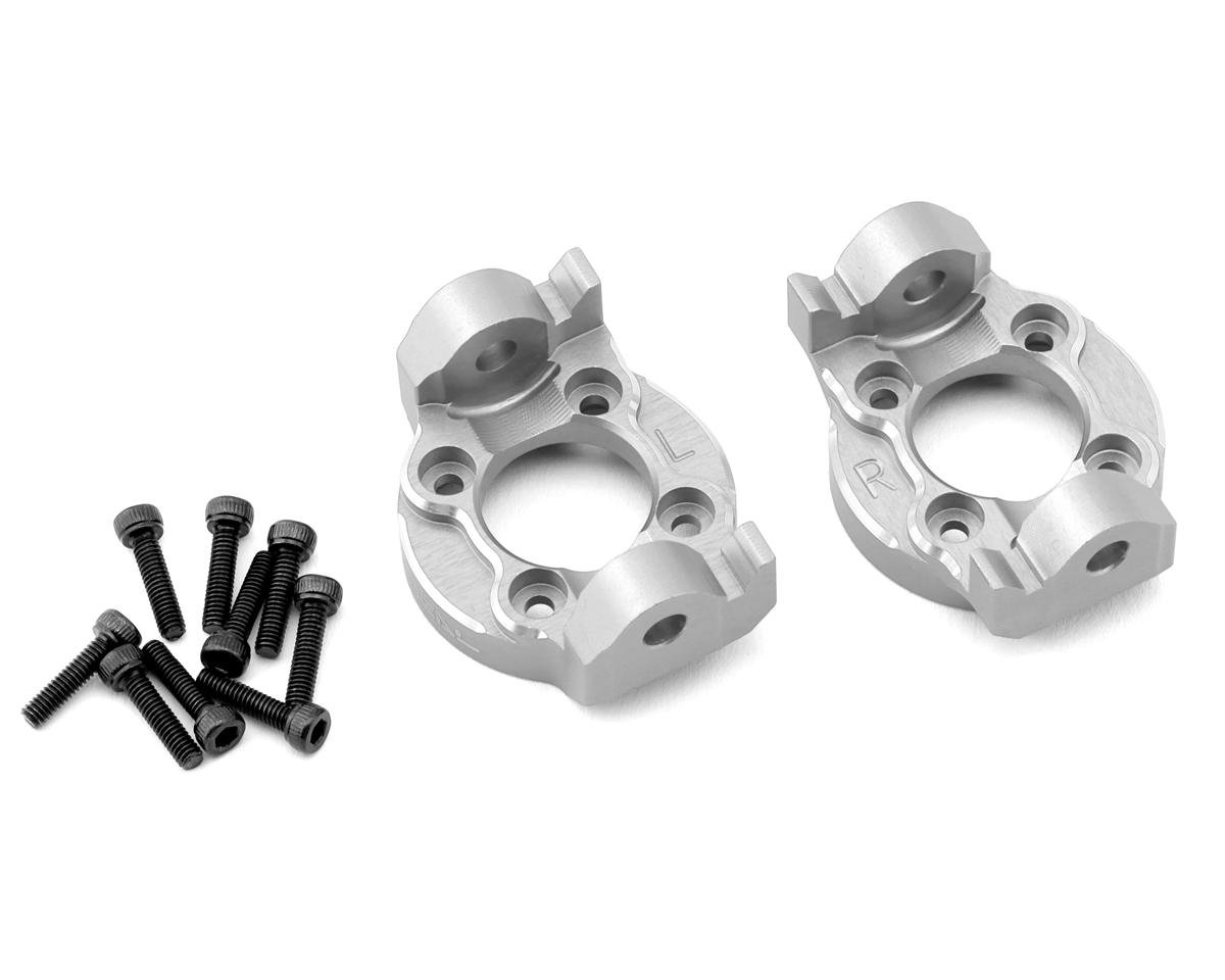 Treal Hobby Losi LMT Aluminum Front C-Hub Spindle Carrier Set (5 Degree) (Silver)