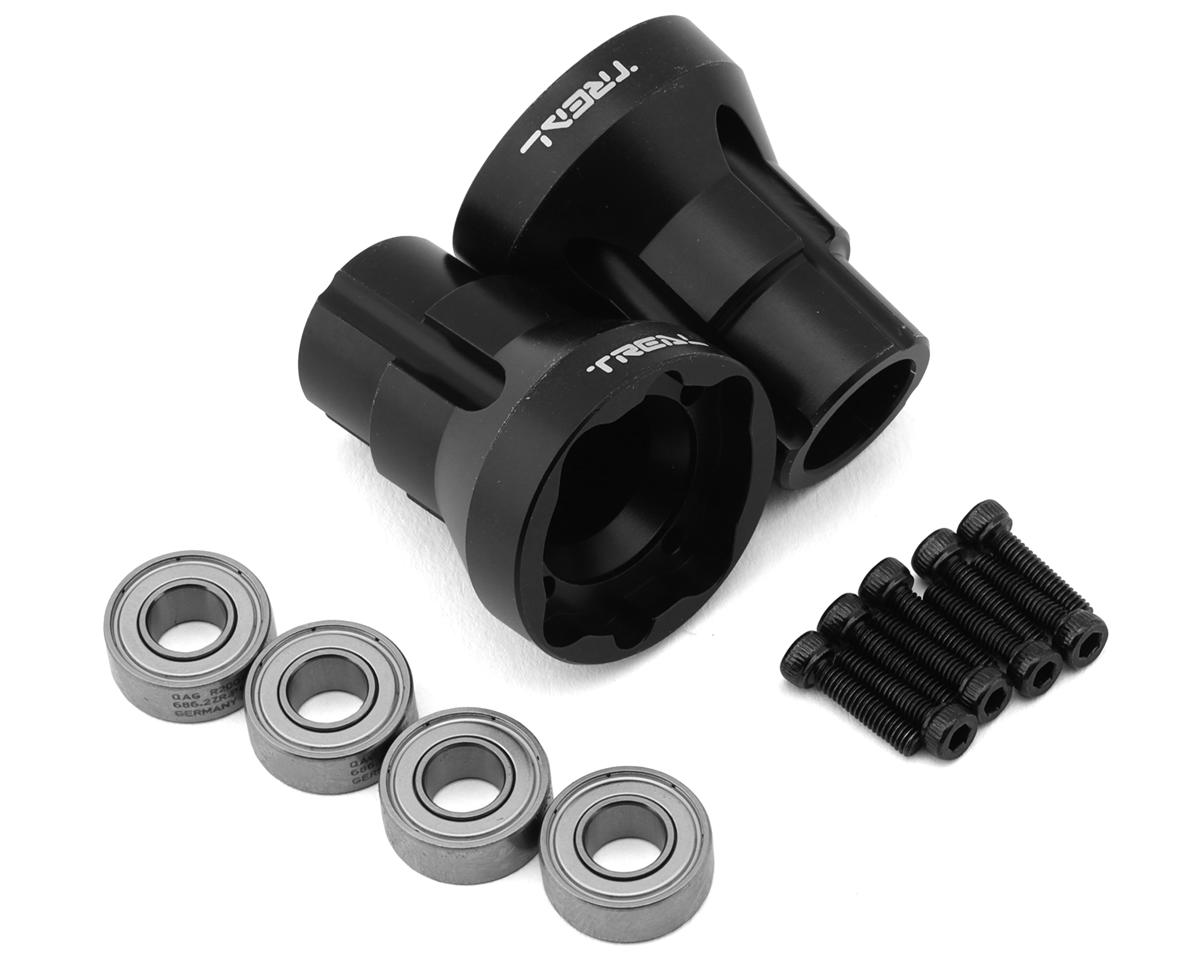 Treal Hobby Losi LMT Aluminum Rear Axle Mounts (Black) (2) (0 Degree) w/Ball Bearings