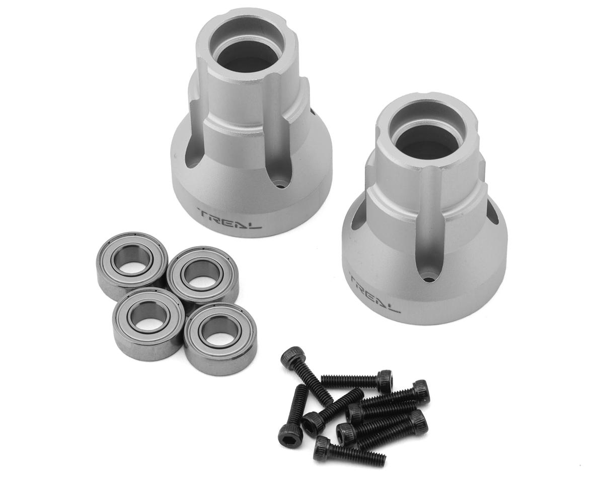 Treal Hobby Losi LMT Aluminum Rear Axle Mounts (Silver) (2) (0 Degree) w/Ball Bearings