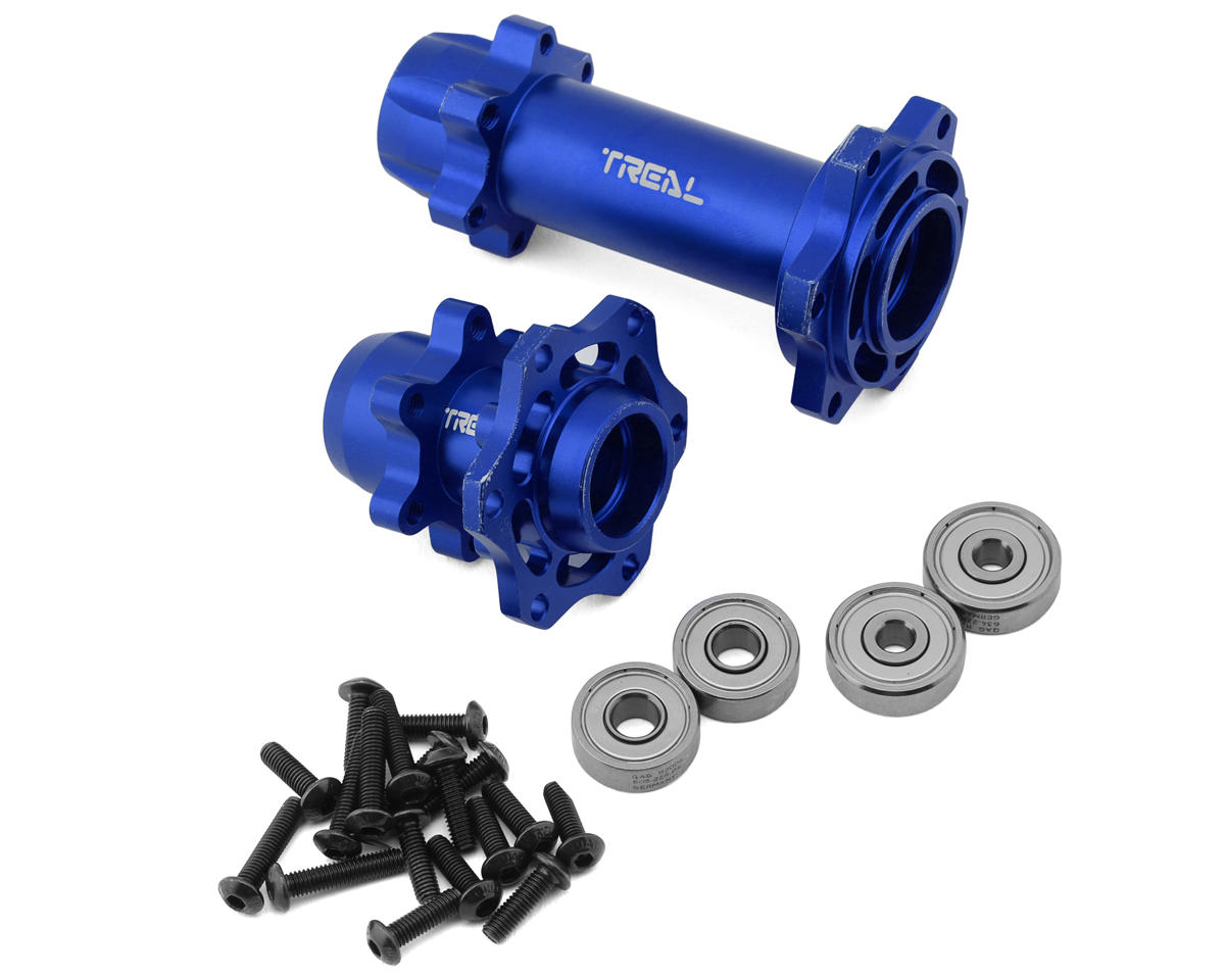 Treal Hobby Promoto CNC Aluminum Front & Rear Hub Set (Blue)