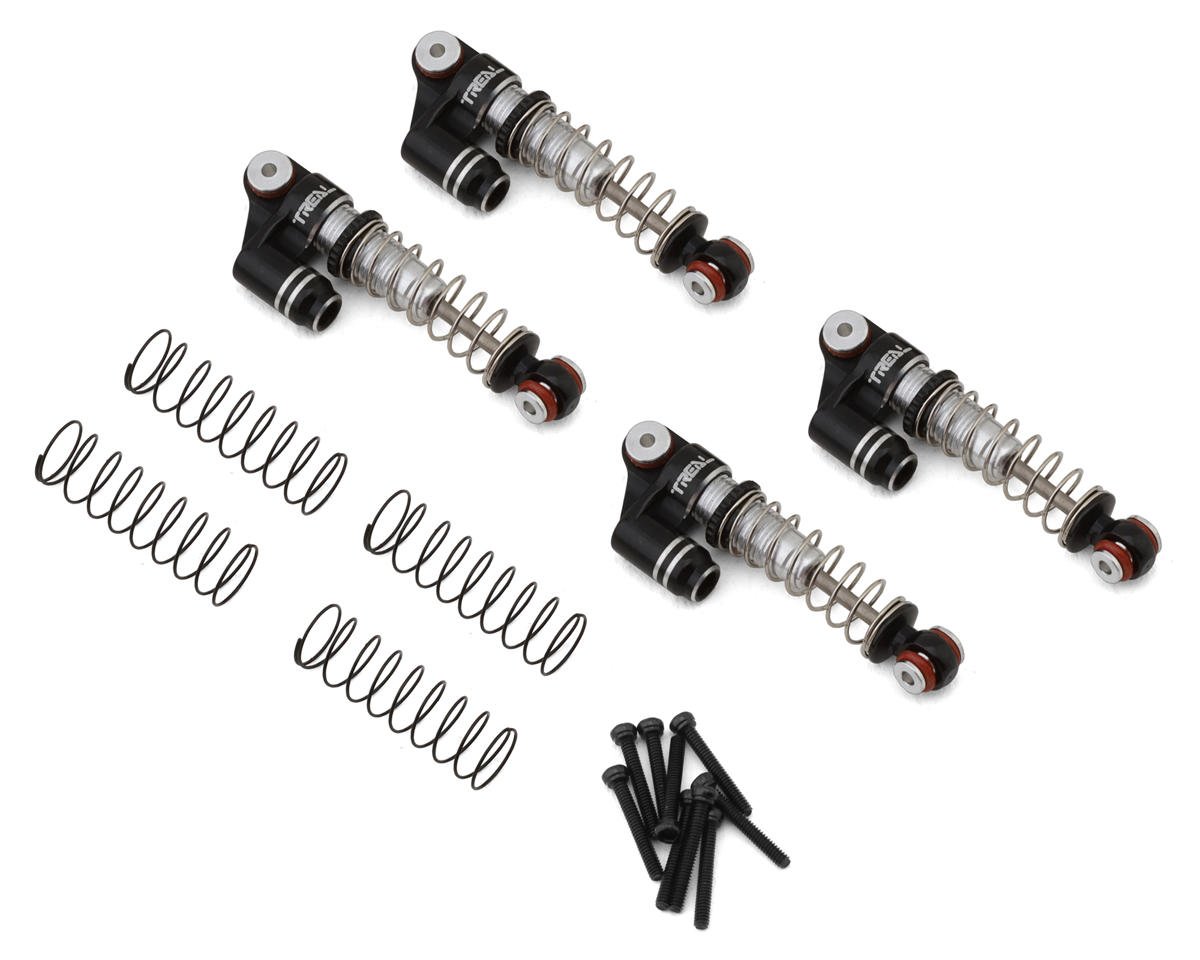 Treal Hobby Axial SCX24 Aluminum Threaded Shocks (Black) (4)