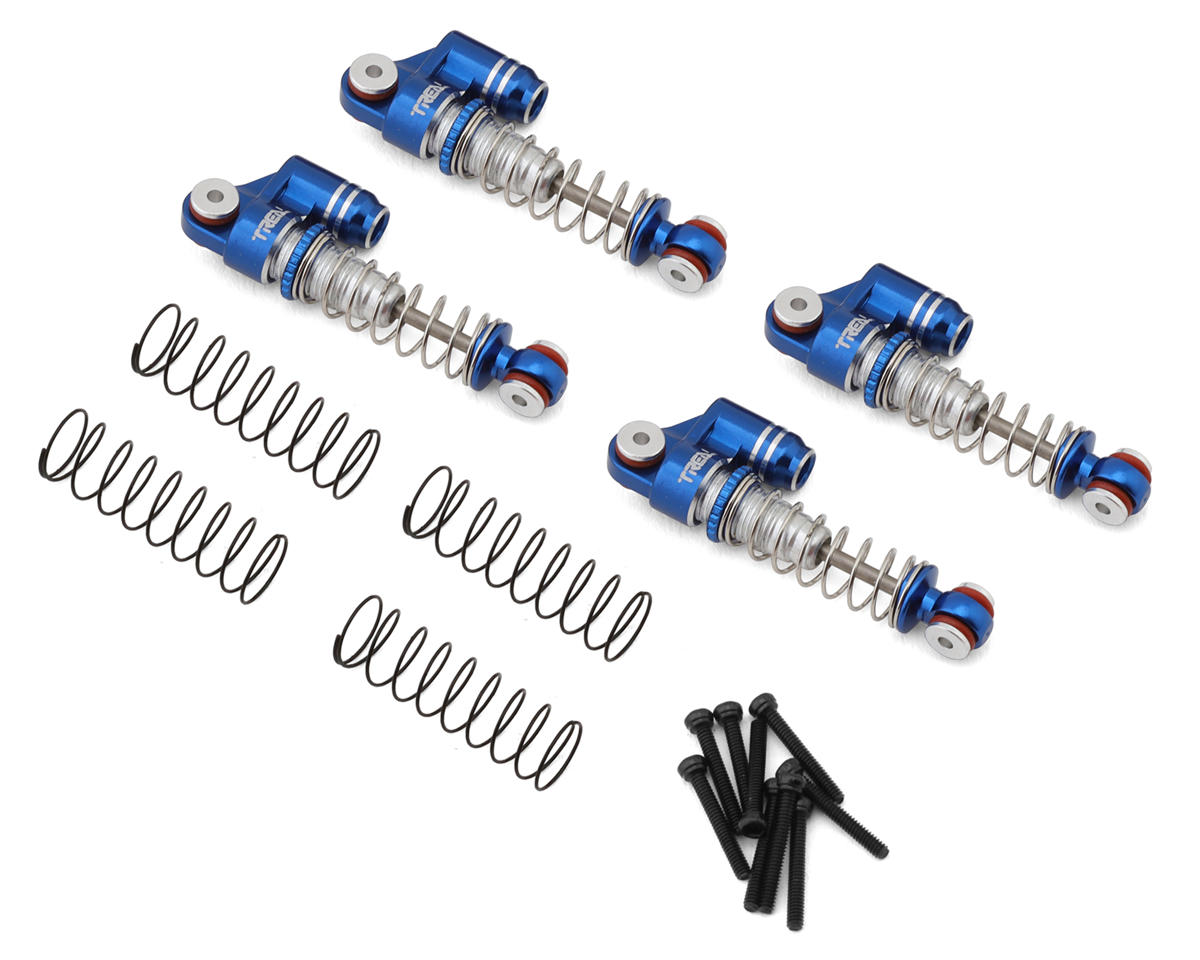 Treal Hobby Axial SCX24 Aluminum Threaded Shocks (Blue) (4)