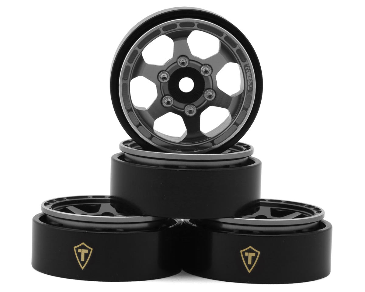 Treal Hobby Type D 1.0" Concave 6-Spoke Beadlock Wheels (Grey) (4) (21.2g)