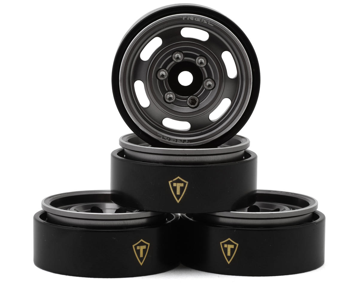 Treal Hobby Type E 1.0" 6-Slot Beadlock Wheels (Titanium) (4) (21.9g)