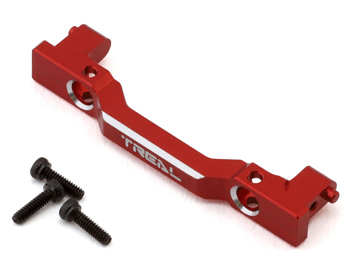 Treal Hobby Axial SCX24 Aluminum Front Bumper Mount (Red) (Deadbolt)