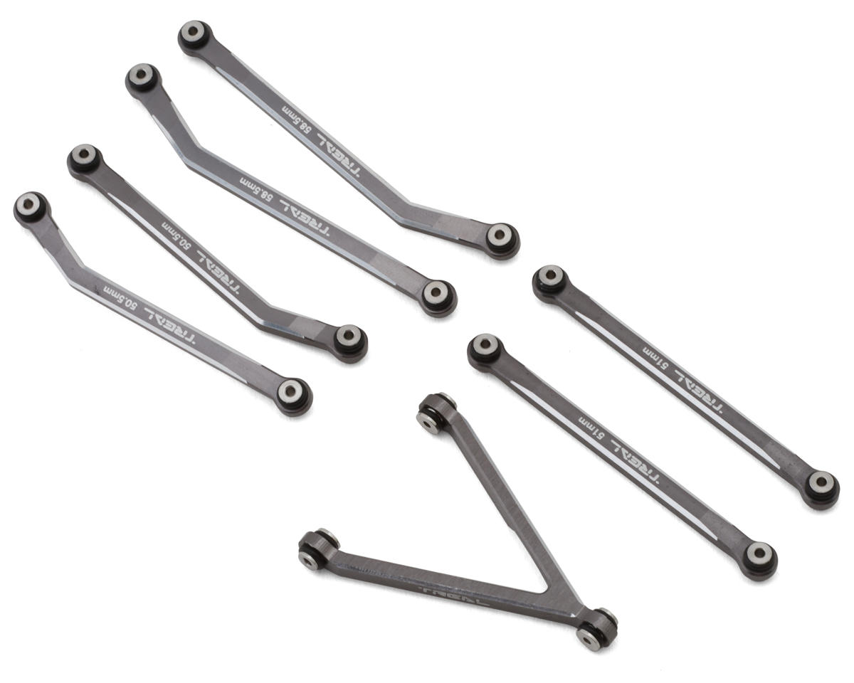 Treal Hobby Axial SCX24 Aluminum High Clearance Link Set (Grey) (JLU/C10/Bronco)