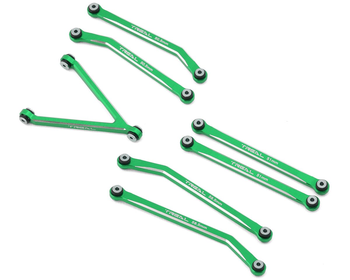 Treal Hobby Axial SCX24 Aluminum High Clearance Link Set (Green) (JLU/C10/Bronco)