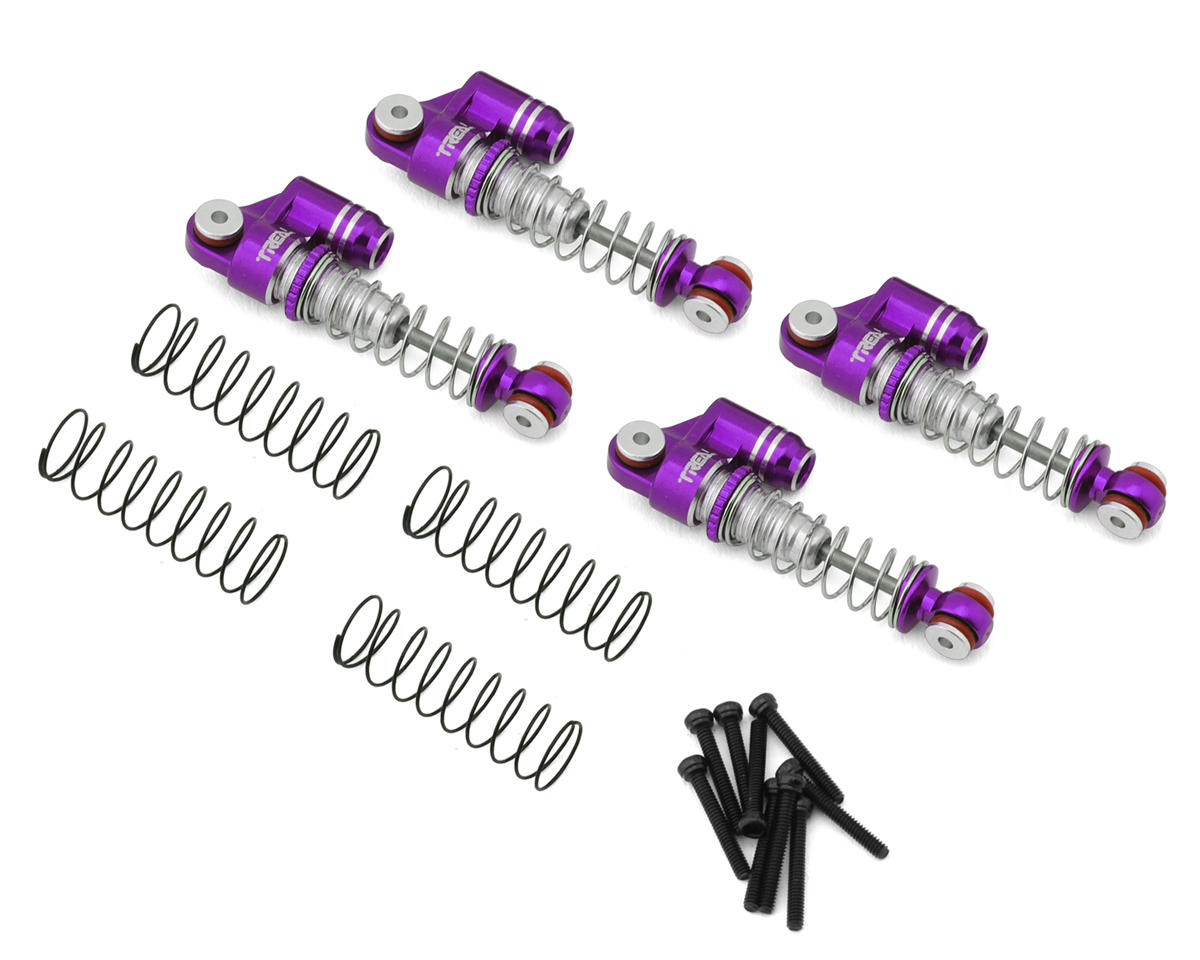 Treal Hobby Axial SCX24 Aluminum Threaded Shocks (Purple) (4)