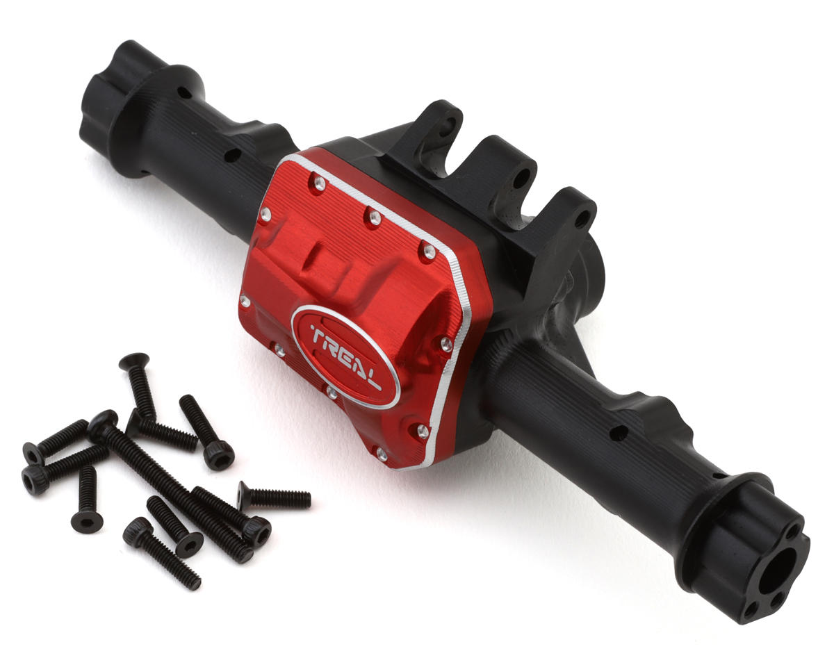 Treal Hobby V2 CNC-Machined Aluminum Rear Axle Housing for Traxxas TRX-4 (Black)