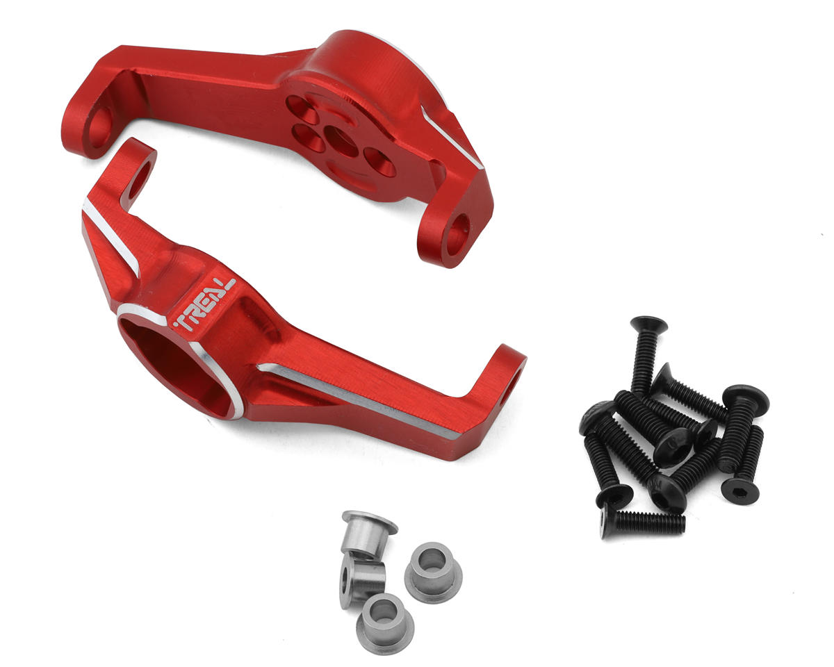 Treal Hobby Aluminum Caster Blocks C-Hub Carriers for Traxxas TRX-4 (Red) (2)