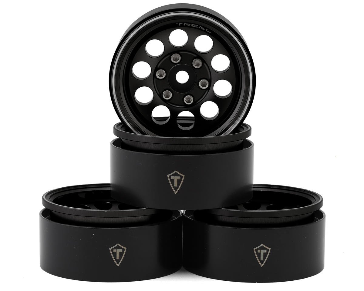 Treal Hobby Type F 1.9" 10-Hole Beadlock Wheels (Black) (4)