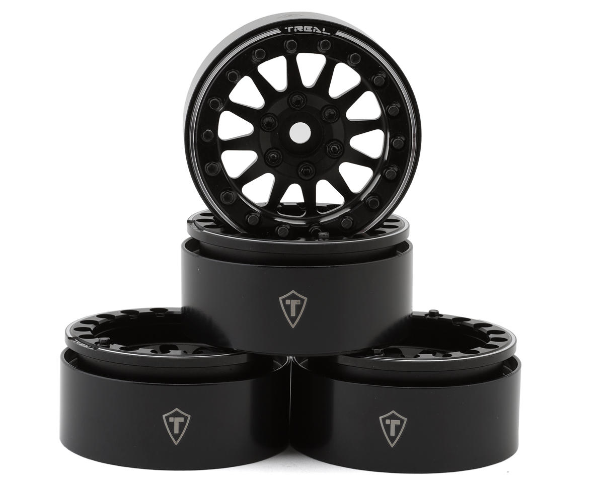 Treal Hobby Type D 1.9" 12-Spoke Beadlock Wheels (Black) (4)