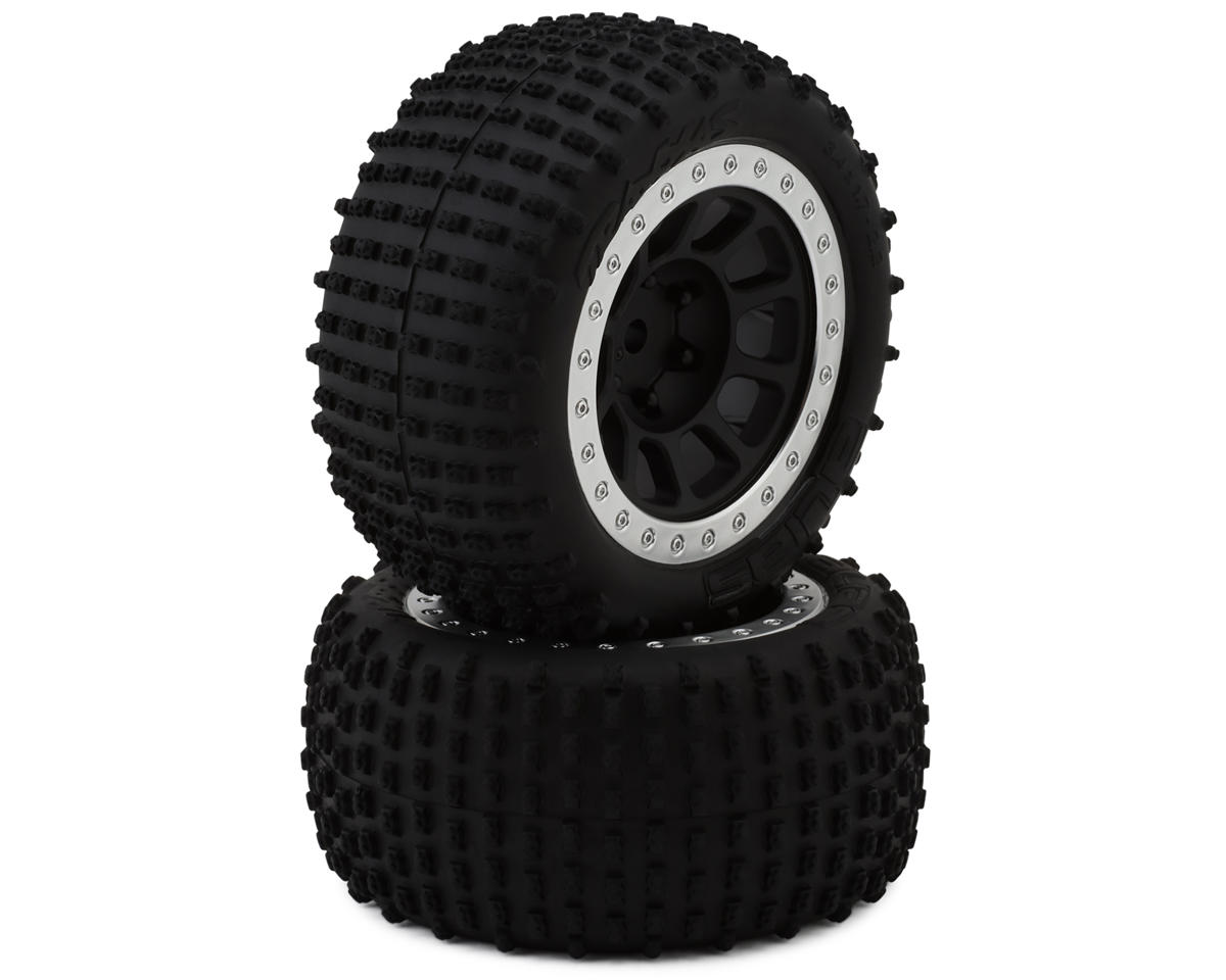 Traxxas Bandit Alias 2.2" Rear Pre-Mounted Tires (Black/Chrome) (2) (Medium) w/12mm Hex