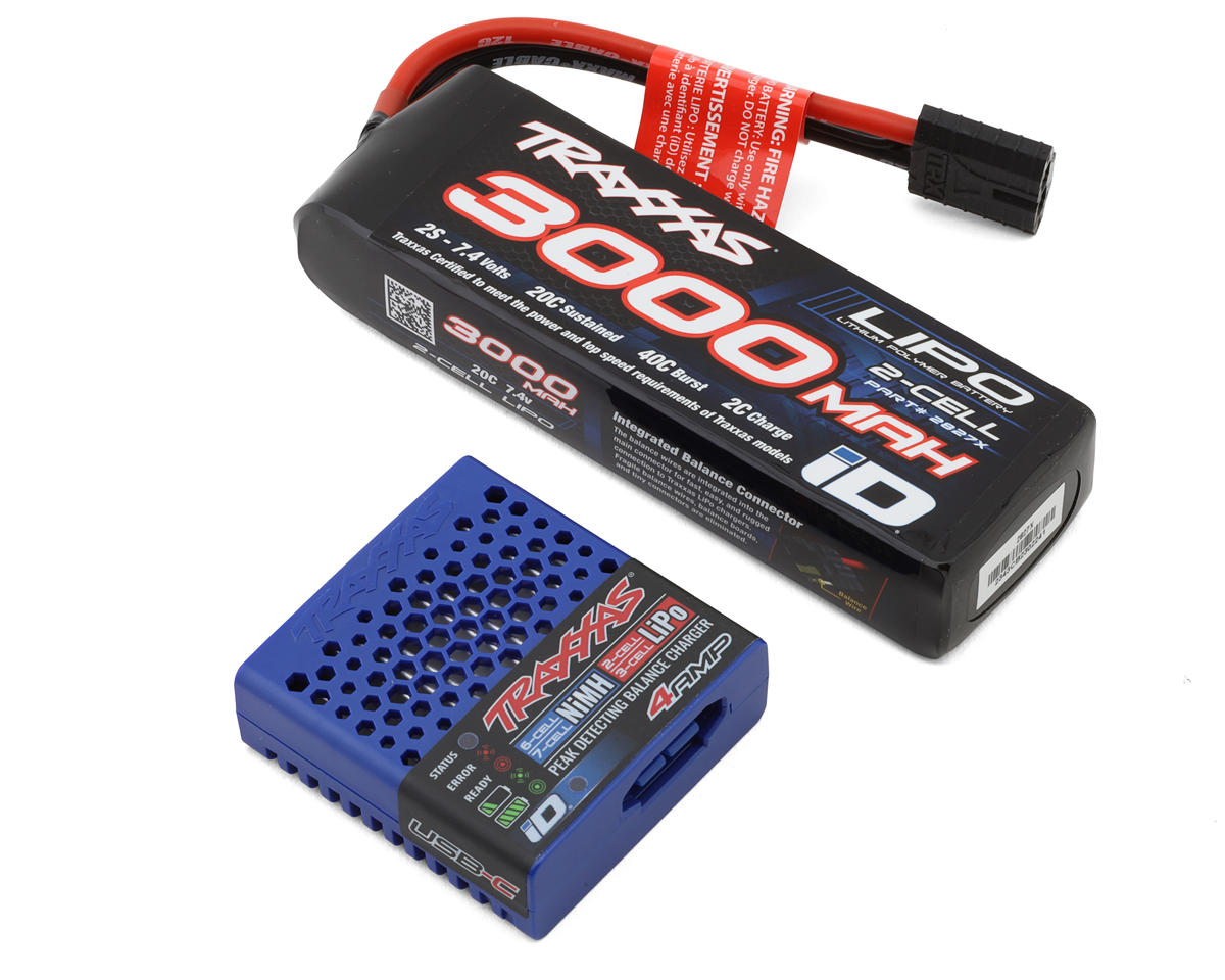 Traxxas 2S Battery/Charger Completer Pack w/One Power Cell 3000mAh 7.4V LiPo Battery
