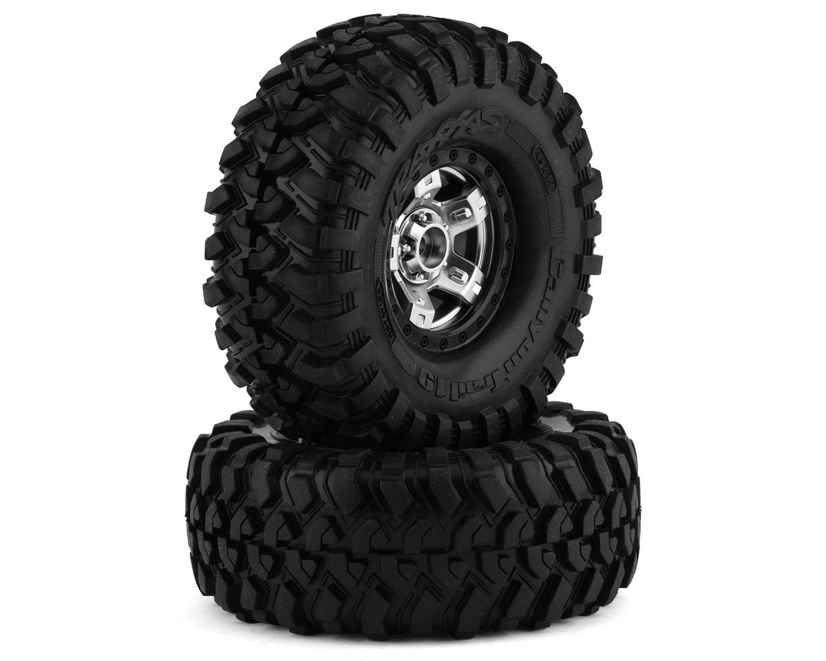 Traxxas TRX-4 Pre-Mounted Canyon Trail 1.9" Crawler Tires (Satin Chrome) (2) w/Sport Wheels & 12mm Hex