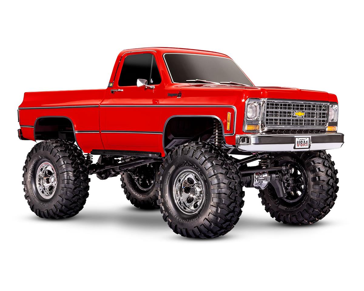 Traxxas TRX-4 1/10 High Trail Edition RC Crawler w/1979 Chevy K10 Truck Body (Red) &/TQi 2.4GHz Radio