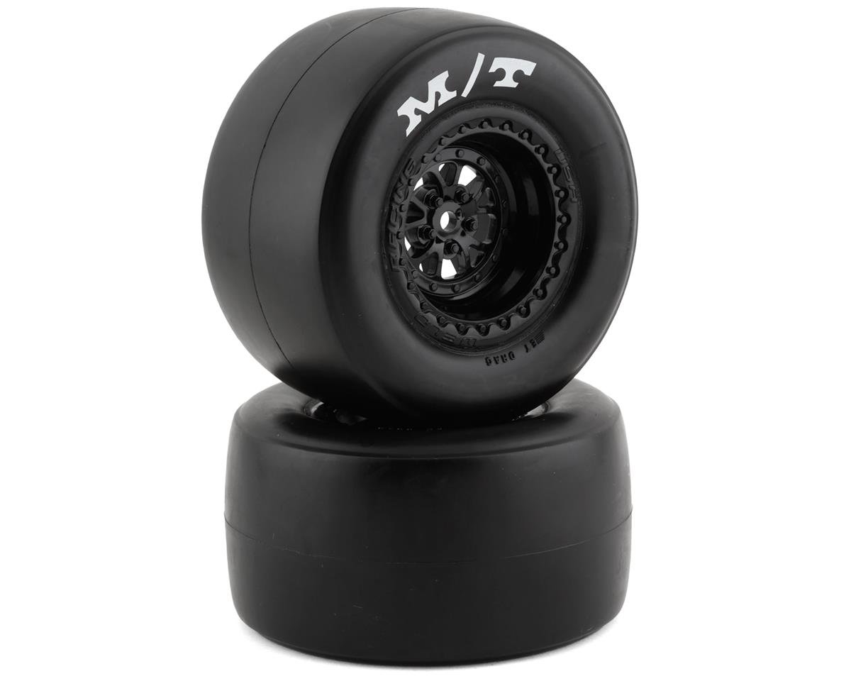 Traxxas Drag Slash Rear Pre-Mounted Sticky Tires (Gloss Black) (2) w/Weld Wheels & 12mm Hex