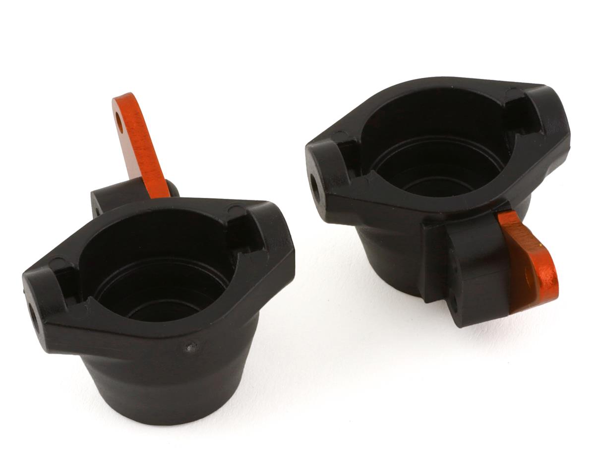 Traxxas Sledge Left & Right Steering Blocks w/Aluminum Arms (Orange) (2)