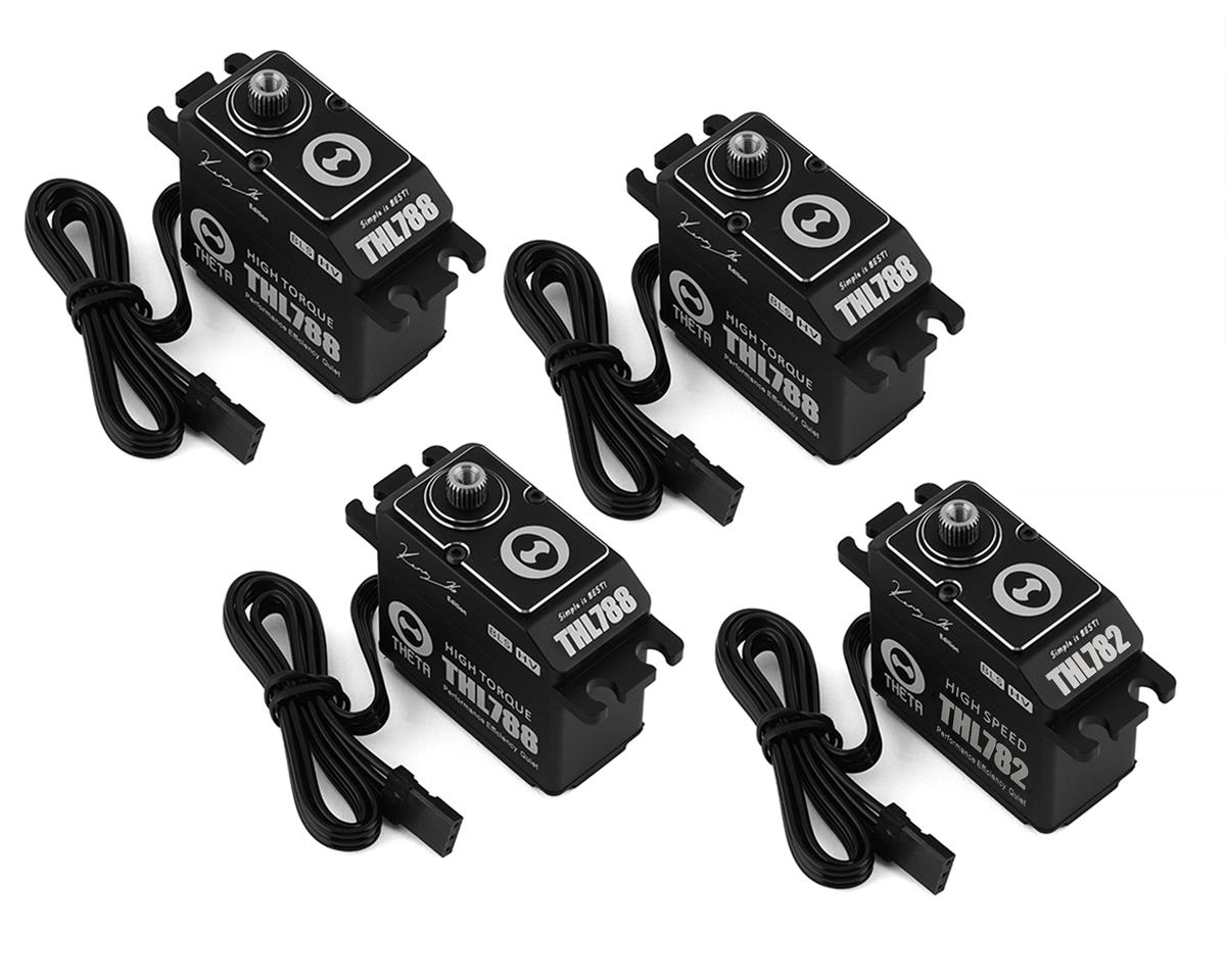 Theta Servos Kenny Ko Edition THL788 & THL782 Helicopter Servo Set (3 Cyclic & 1 Tail Servo) (High Voltage)