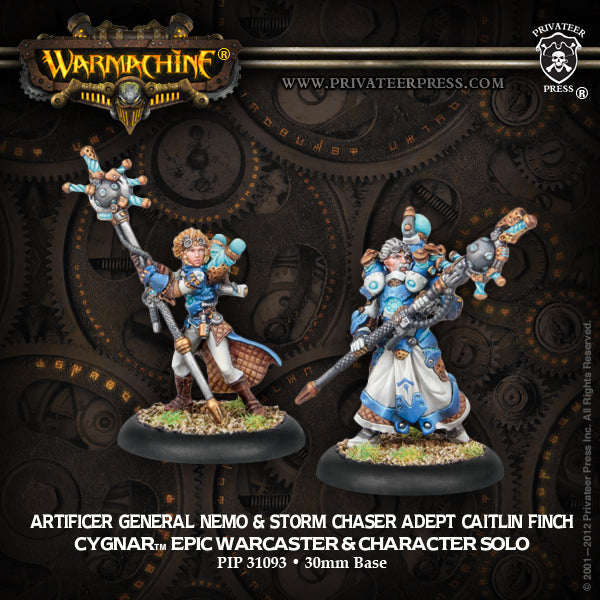 Warmachine: Cygnar - Artificer General Nemo & Storm Chaser Adept Caitl