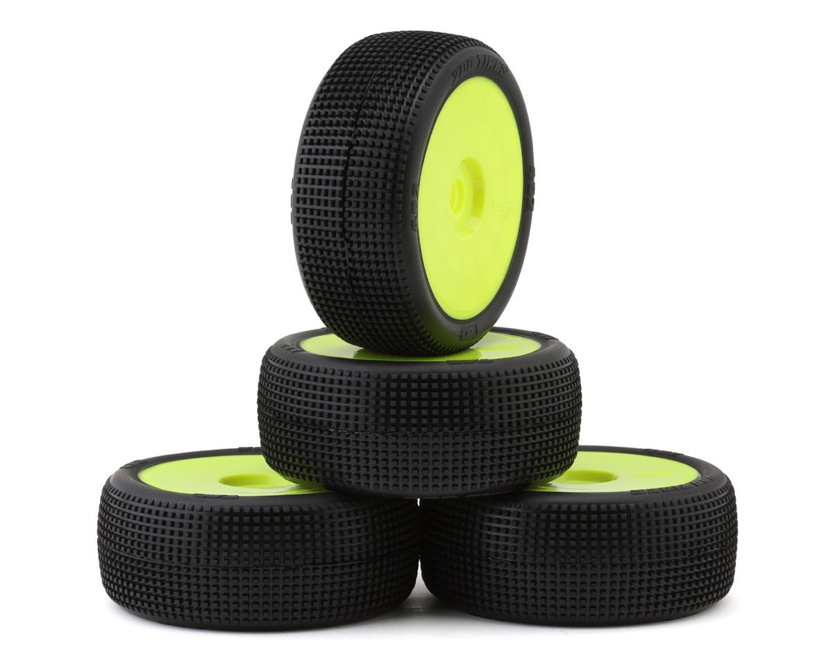 TZO Tires 402 1/8 Buggy Pre-Glued Tire Set (Yellow) (4) (Ultra Soft)