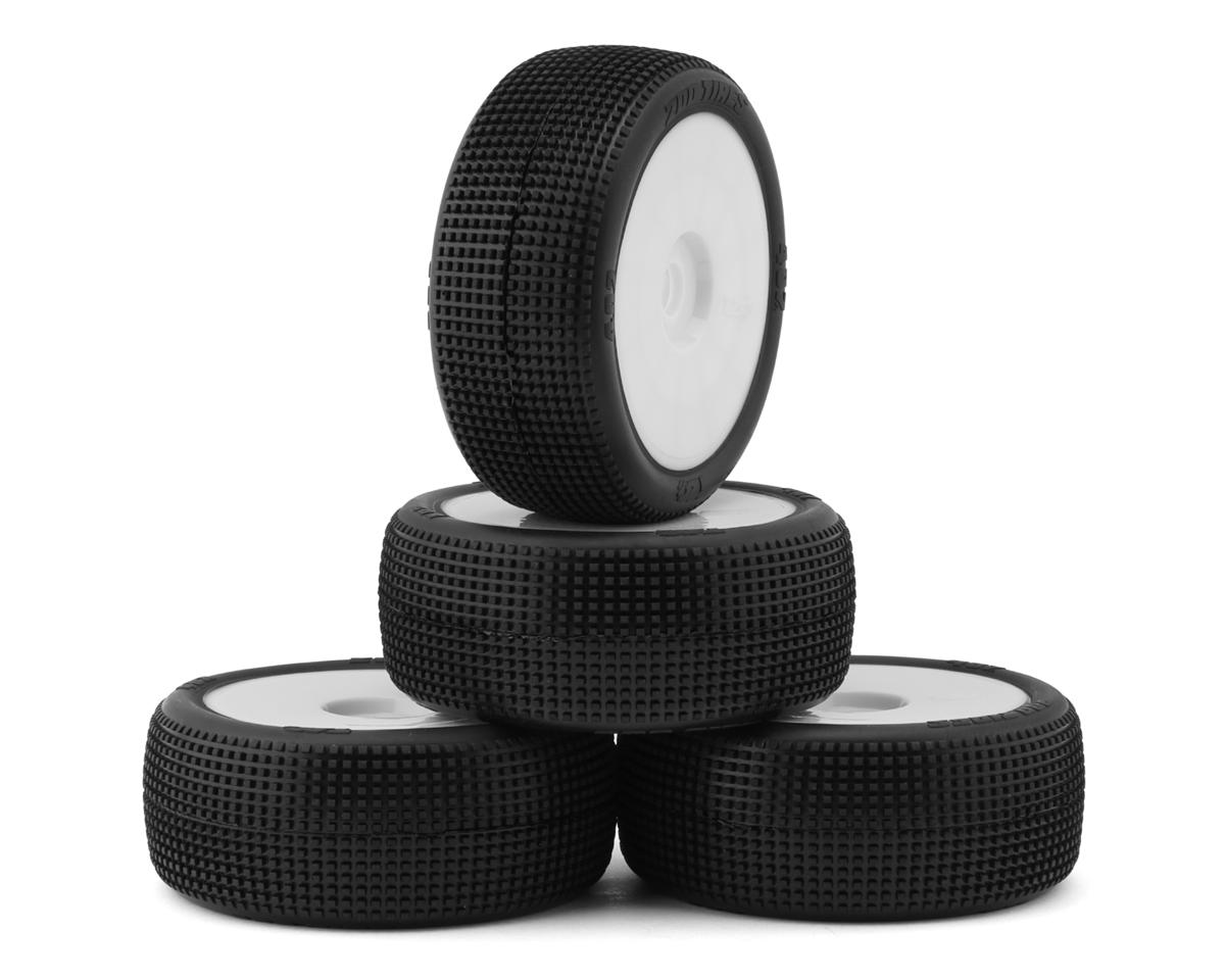 TZO Tires 402 1/8 Buggy Pre-Glued Tire Set (White) (4) (Super Clay)