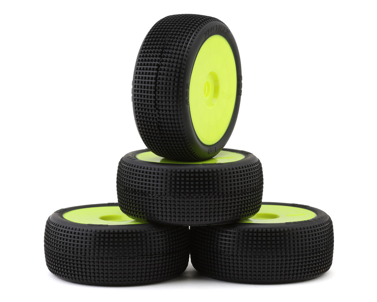 TZO Tires 402 1/8 Buggy Pre-Glued Tire Set (Yellow) (4) (Super Clay)