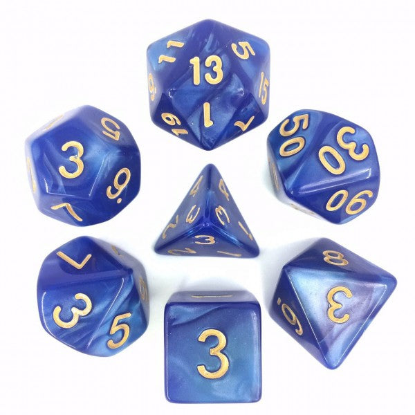 HDP-18: Pearl - Blue (Golden Font) Poly Set (7)