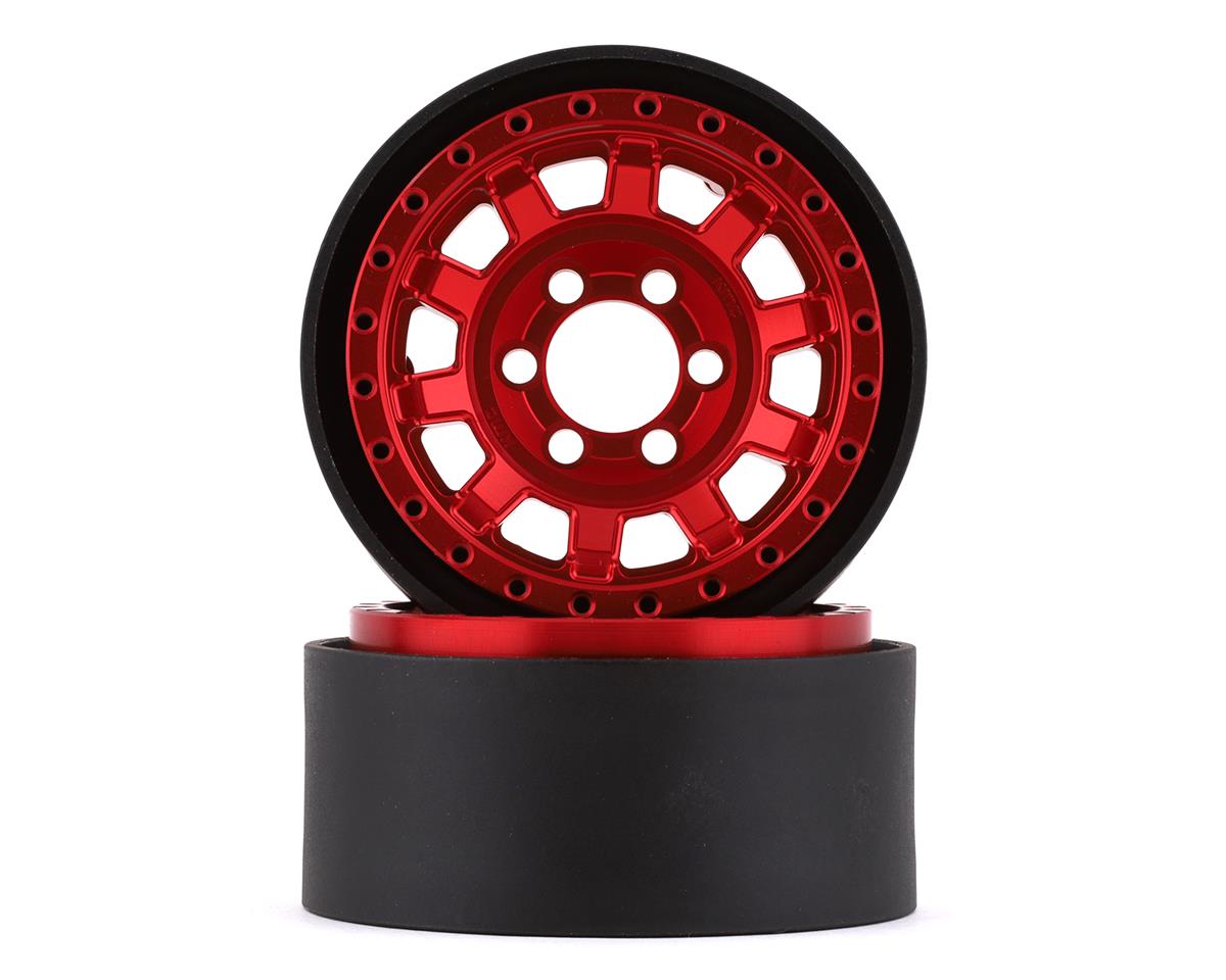 Vanquish Products KMC KM236 Tank 1.9" Beadlock Crawler Wheels (Red) (2)