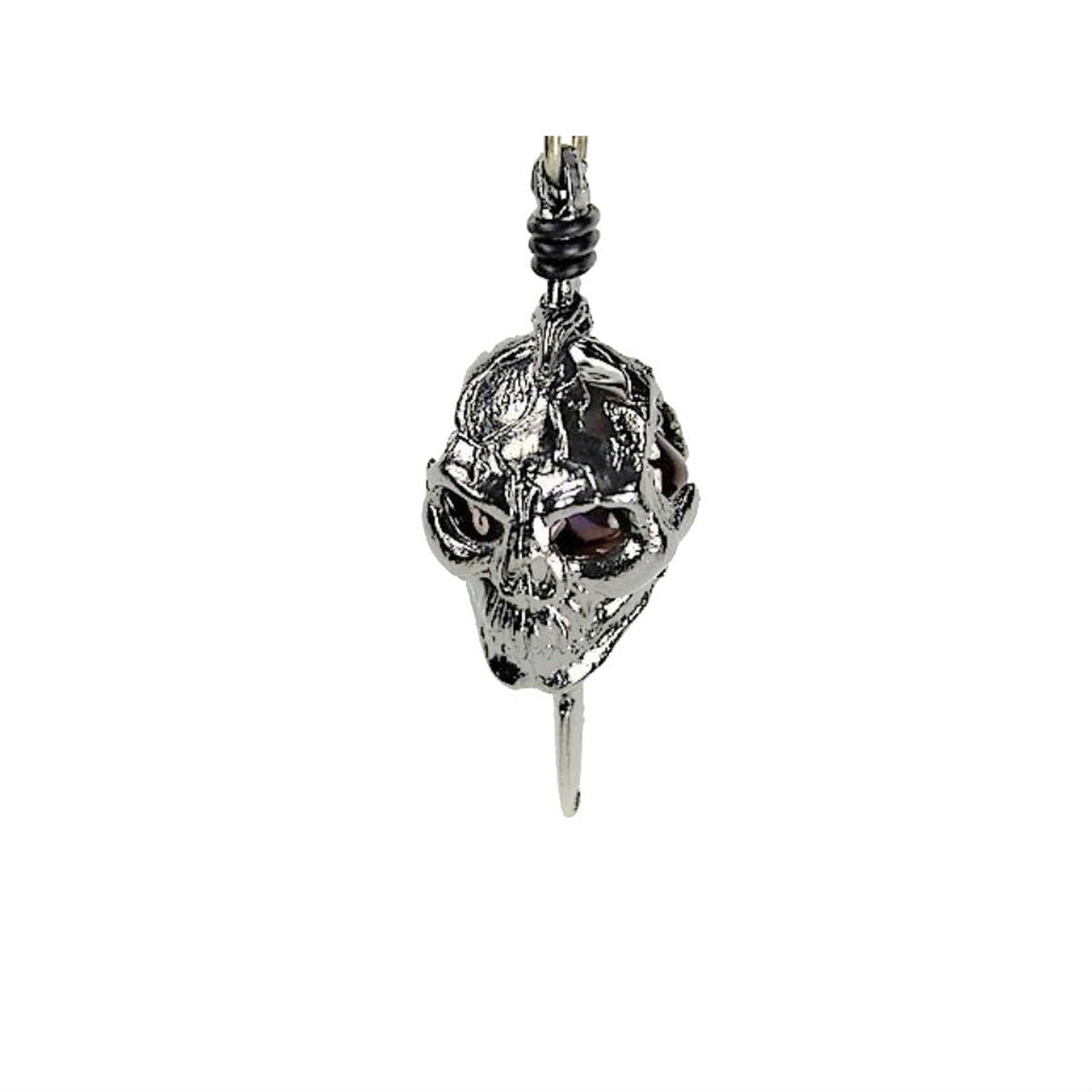 CHX53306: Dice Pendant - Gunmetal Grey: d20 - Skull and Dagger