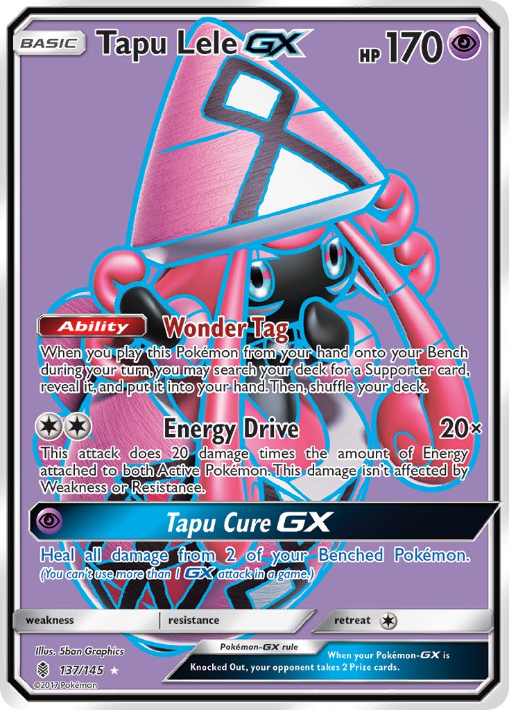 Tapu Lele GX (Full Art) - 137/145 (SM:GRI) Ultra Rare - Near Mint Holo