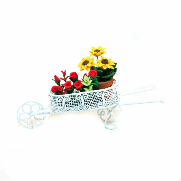 White Wire Wheelbarrow