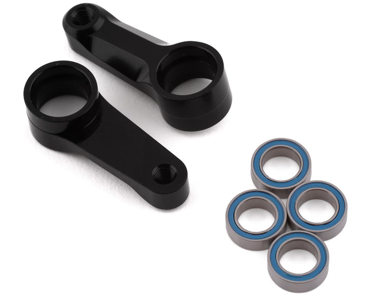 XRAY X4 Aluminum Dual Steering Arm w/Bearings (Black) (2)