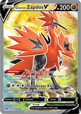 Galarian Zapdos V (Full Art) - 173/198 (SWSH06) Ultra Rare - Near Mint