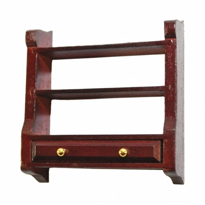 Mahogany Shelf Unit with Drawer