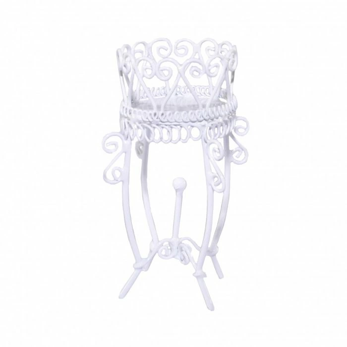 Large Jardiniere White Wire