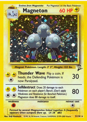 Magneton - 009/130 (BS2) Holo Rare - Moderate Play Holofoil