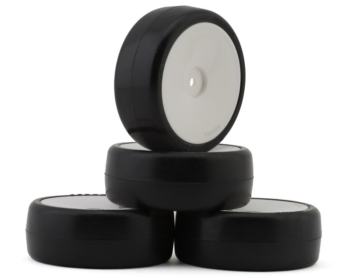 Yokomo Sorex Pre-Glued 1/10 Touring Car Tires (White) (4) (28 Shore) (Carpet Insert) w/12mm Hex