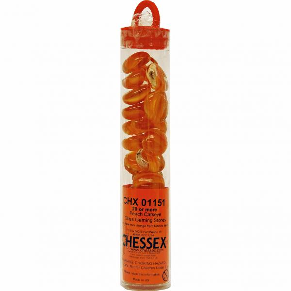 CHX01123: Glass Stones Tube - Orange (25)